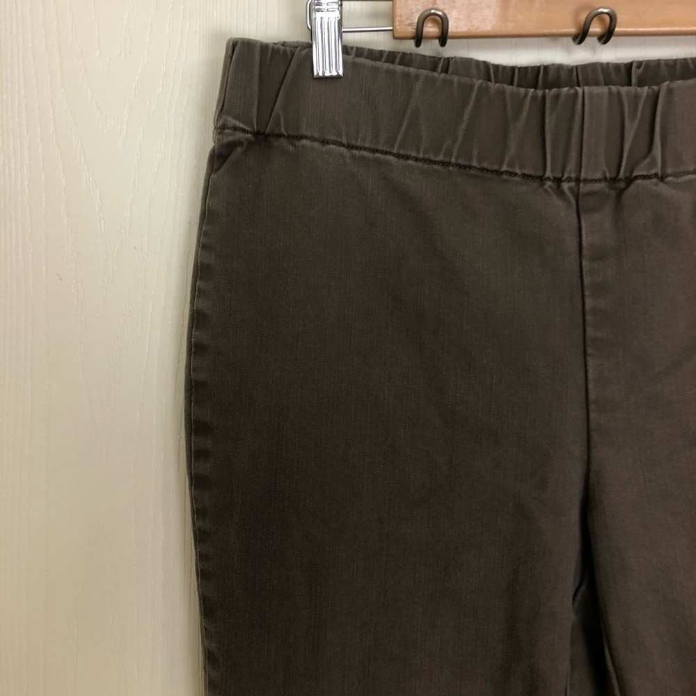 Soft Surroundings Pull-On Ankle Snap Button Brown… - image 2